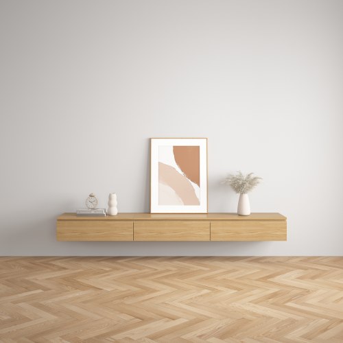 Light wood store floating tv stand